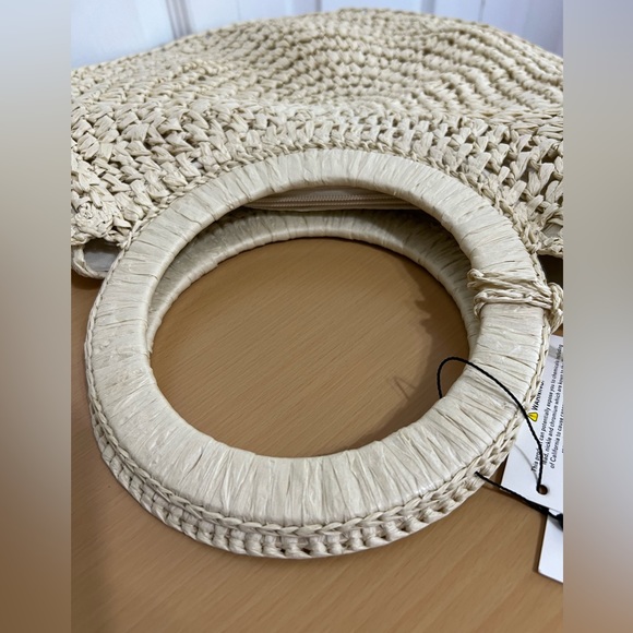 Orchid Love Round Straw Bag with Tassel Detail - Picture 6 of 10